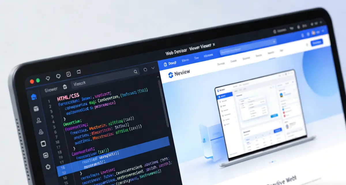 HTML viewer interface with code and preview